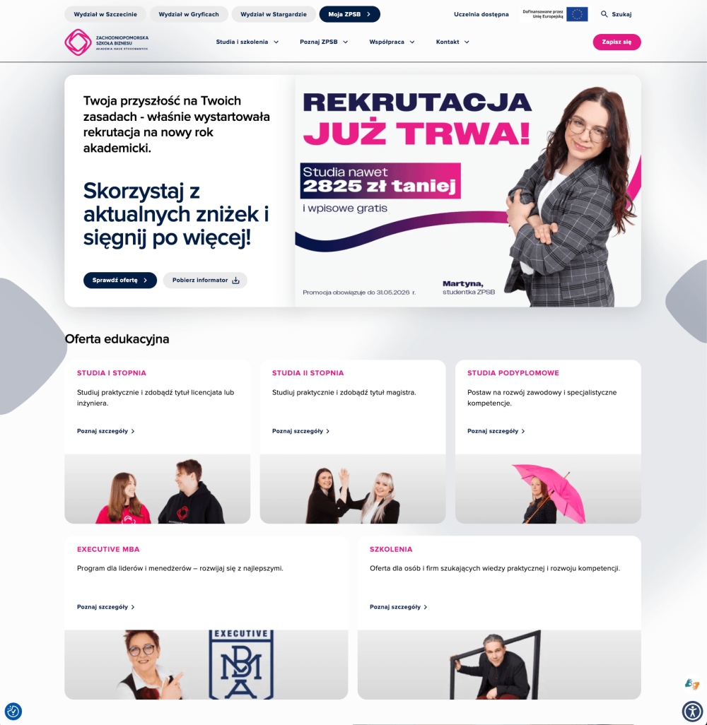 Screenshot of ZPSB-ANS home page